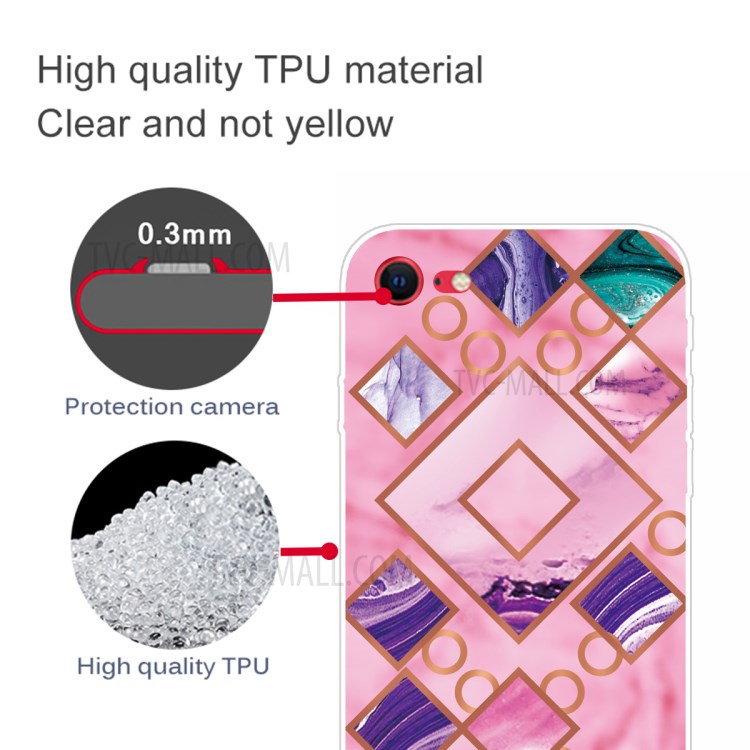 Marble Pattern Soft TPU Phone Case Protection Back Cover for iPhone 7/8/SE (2nd Generation) - Style A-4