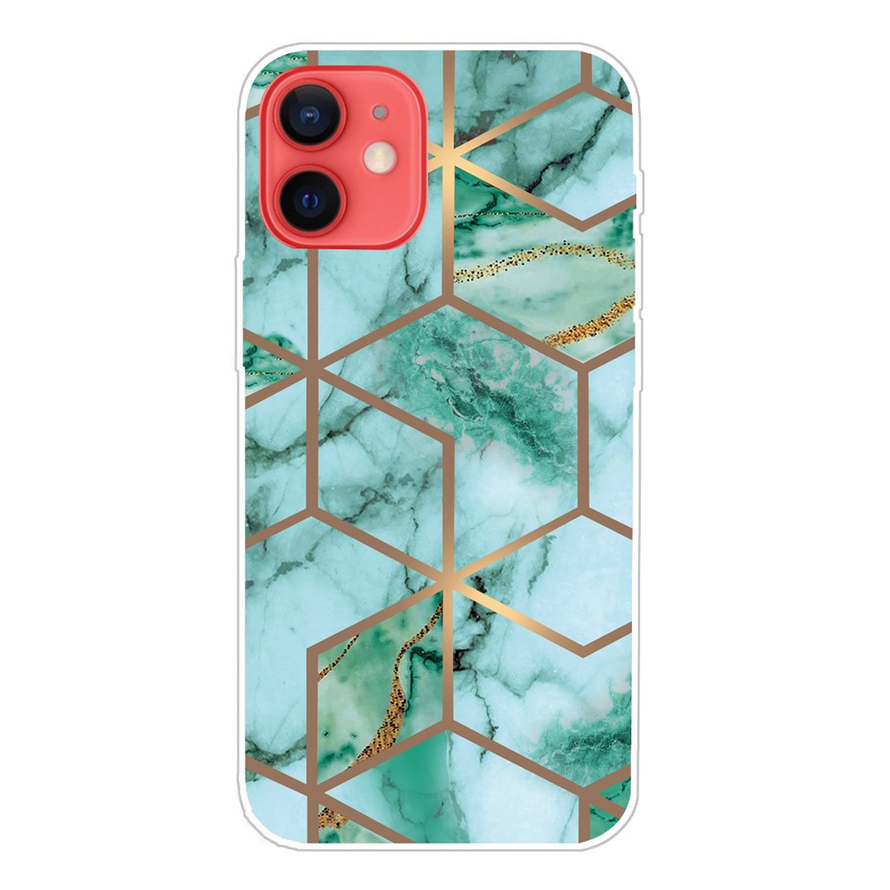 Marble Pattern Soft TPU Phone Case Protection Back Cover for iPhone 12 Mini - Style A-1