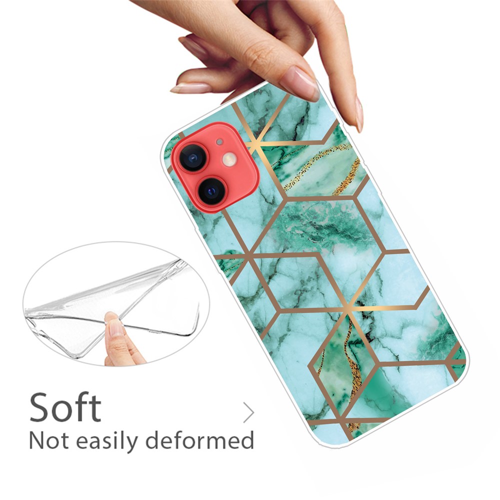 Marble Pattern Soft TPU Phone Case Protection Back Cover for iPhone 12 Mini - Style A-2