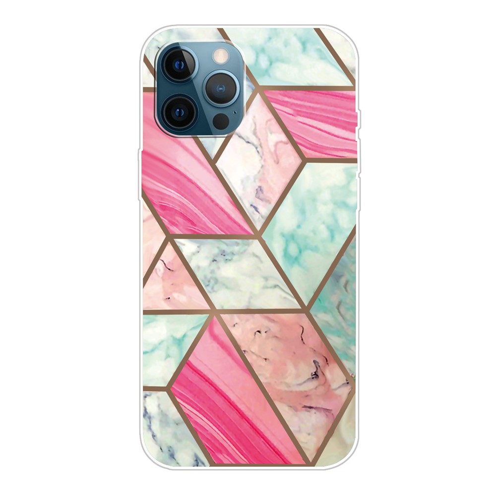 Marble Pattern Soft TPU Phone Case Protection Back Cover for iPhone 12 Pro / iPhone 12 - Style A-1