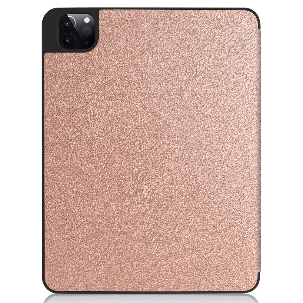 Tri-fold Stand Leather Tablet Cover Smart Case Shell with Pen Slot for iPad Pro 11-inch (2021) - Rose Gold-2