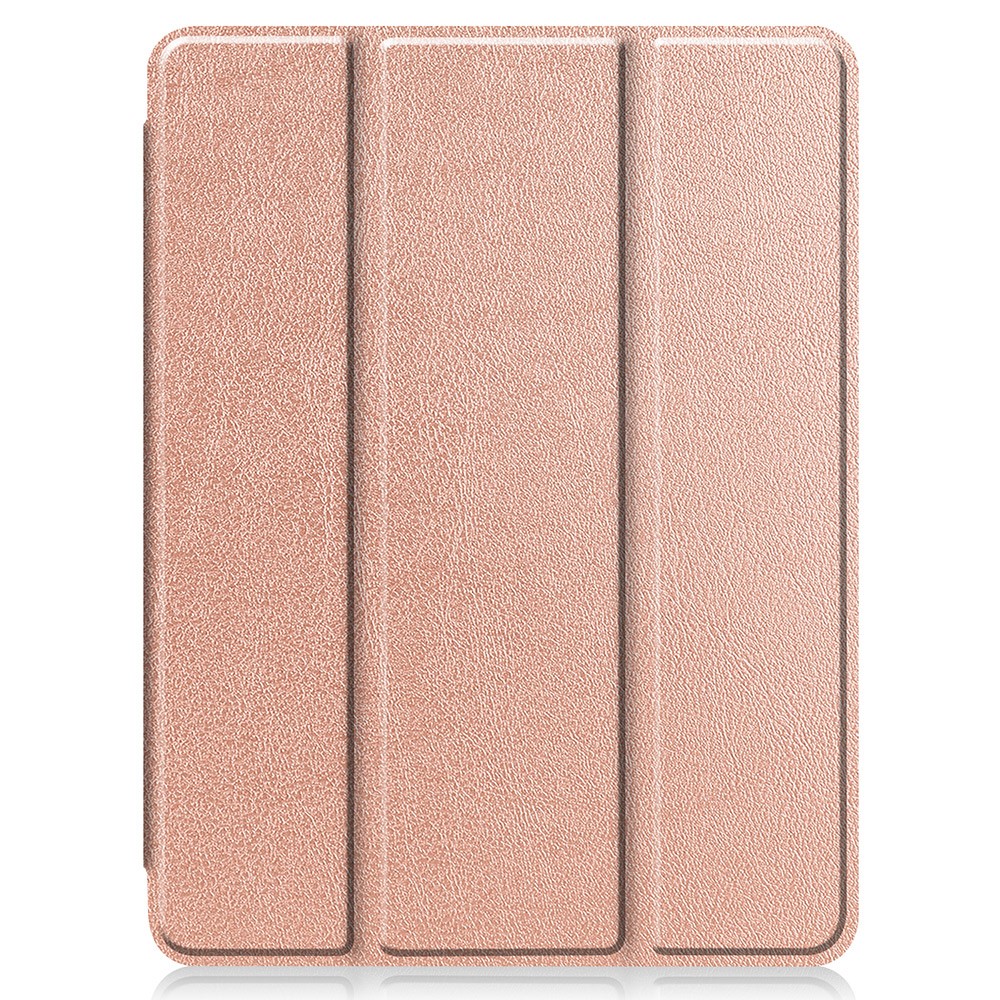 Tri-fold Stand Leather Tablet Cover Smart Case Shell with Pen Slot for iPad Pro 11-inch (2021) - Rose Gold-3