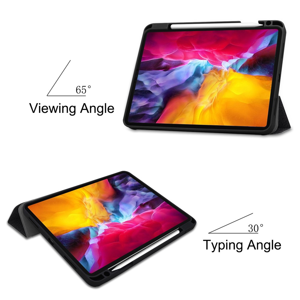 Tri-fold Stand PU Leather Tablet Cover Smart Case with Pen Slot for Apple iPad Pro 11-inch (2021) - Grimace-3