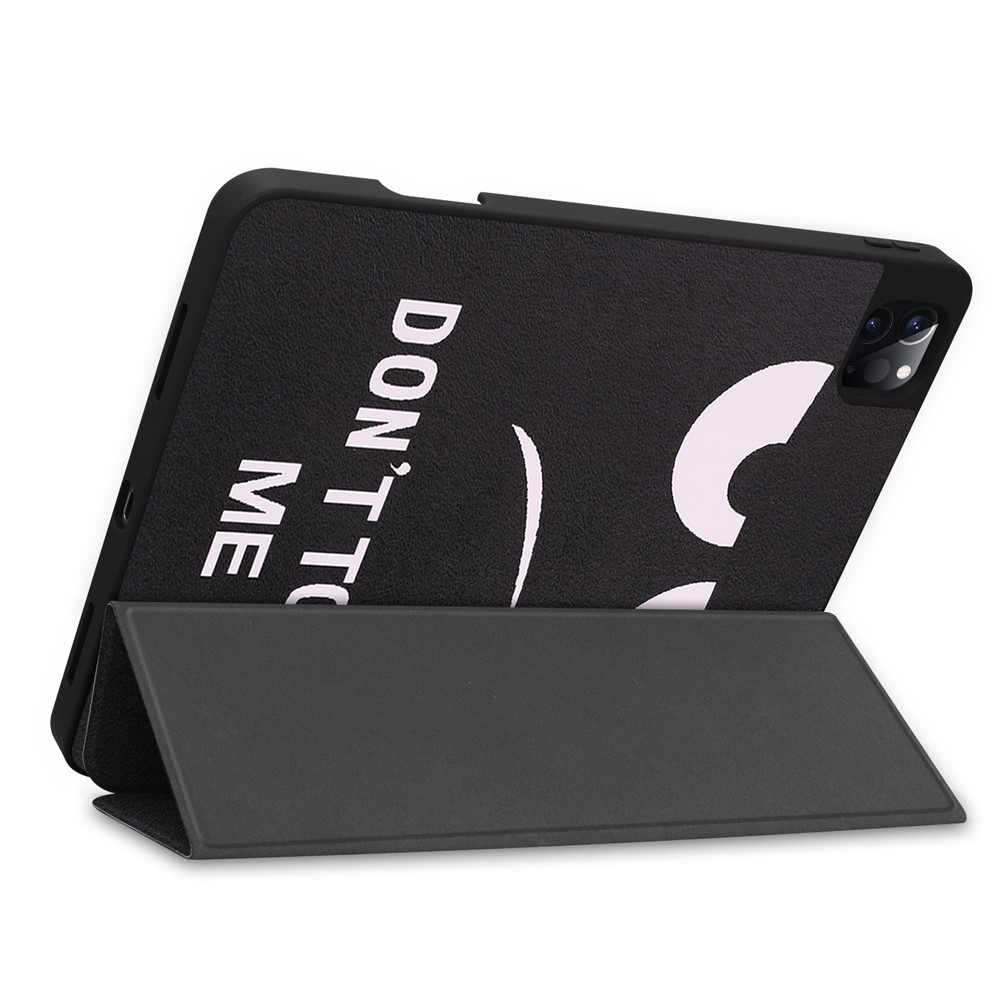 Tri-fold Stand PU Leather Tablet Cover Smart Case with Pen Slot for Apple iPad Pro 11-inch (2021) - Grimace-5