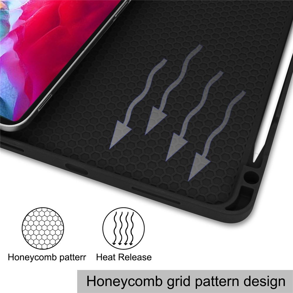 Tri-fold Stand PU Leather Tablet Cover Smart Case with Pen Slot for Apple iPad Pro 11-inch (2021) - Grimace-9