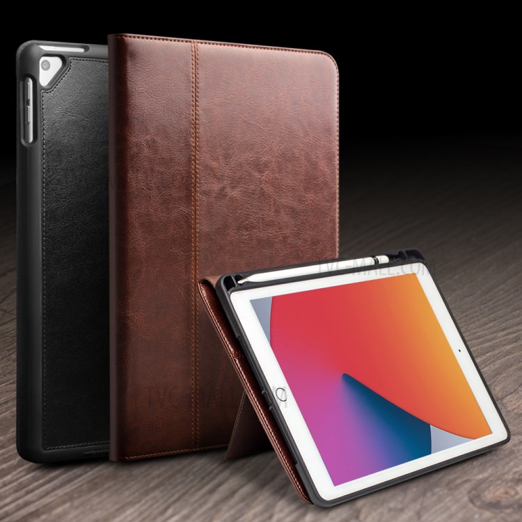 QIALINO Classic Top Layer Leather Tablet Protective Case for iPad 10.2 (2020)/(2019)/Pro 10.5-inch (2017)/Air 10.5 inch (2019) - Black-6