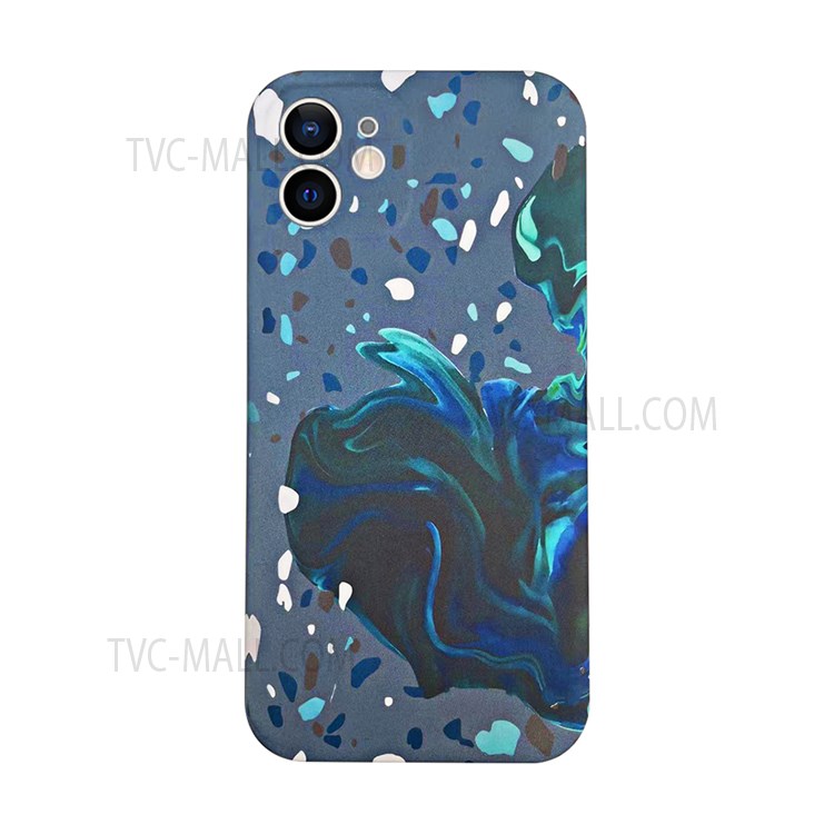 Watercolor Ink Printed Liquid Silicone Phone Case Cover for iPhone 12 mini - SC-01-1