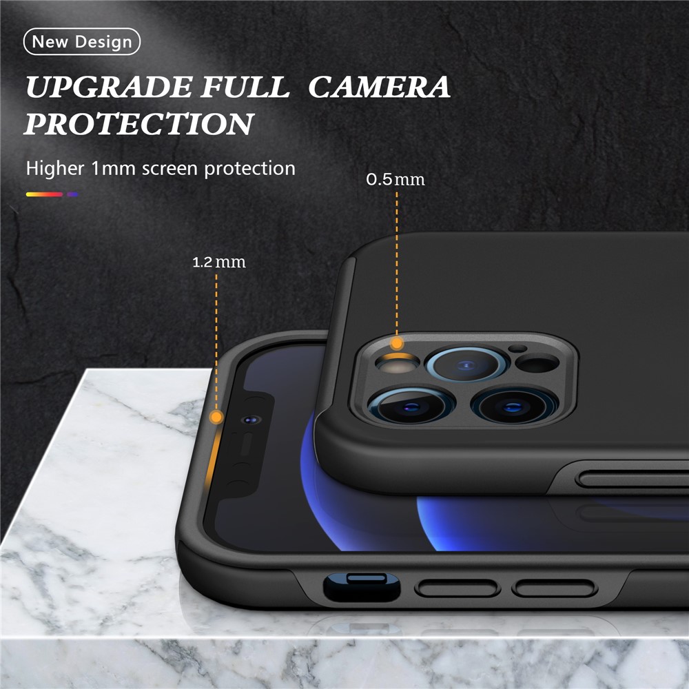 Ring Shape Kickstand Design Hybrid Phone Case Cover for iPhone 12 Pro - Black-5