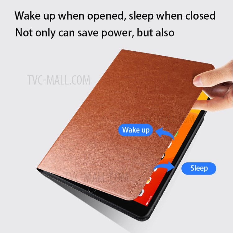 X-LEVEL Auto Sleep/Wake Function Leather Tablet Case Stand for iPad Pro 11-inch (2018/2021) - Brown-4