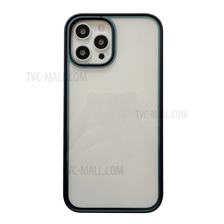 Refreshing Series Contrast Color TPU + PC Phone Back Cover Case for iPhone 12 Pro Max - Black-1