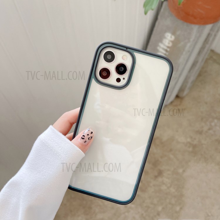 Refreshing Series Contrast Color TPU + PC Phone Back Cover Case for iPhone 12 Pro Max - Black-2