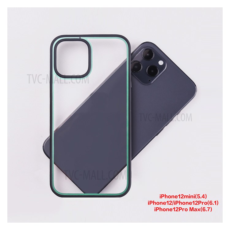 Refreshing Series Contrast Color TPU + PC Phone Back Cover Case for iPhone 12 Pro Max - Black-3