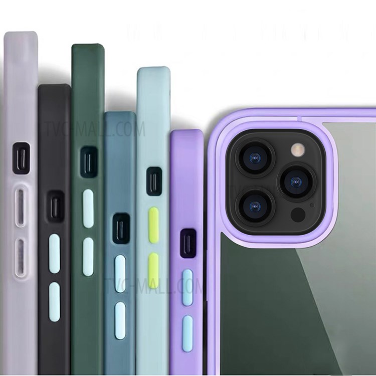 Refreshing Series Contrast Color TPU + PC Phone Back Cover Case for iPhone 12 Pro Max - Black-4