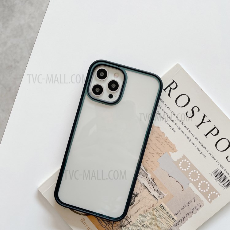 Refreshing Series Contrast Color TPU + PC Phone Back Cover Case for iPhone 12 Pro Max - Black-6