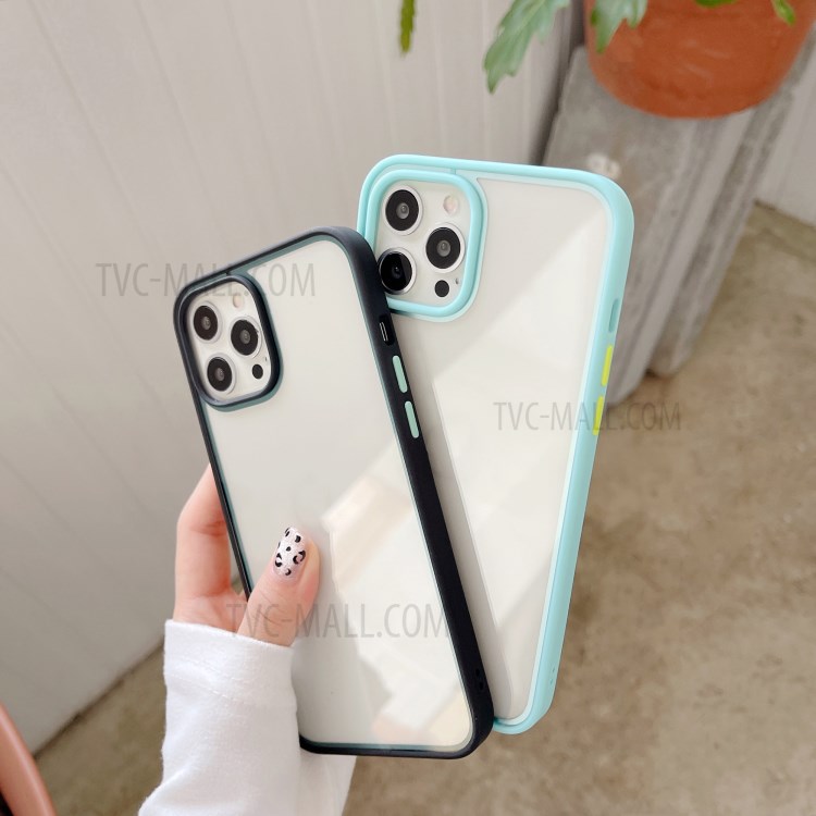 Refreshing Series Contrast Color TPU + PC Phone Back Cover Case for iPhone 12 Pro Max - Black-7