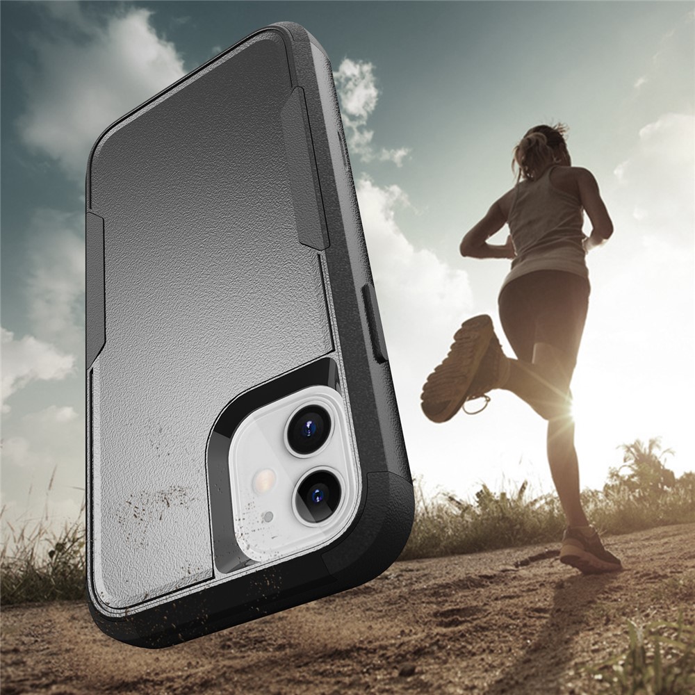 Präzise Cut-Out-TPU + PC-Hybrid-Telefonkasten Für IPhone 12 Mini - Schwarz Schwarz-3