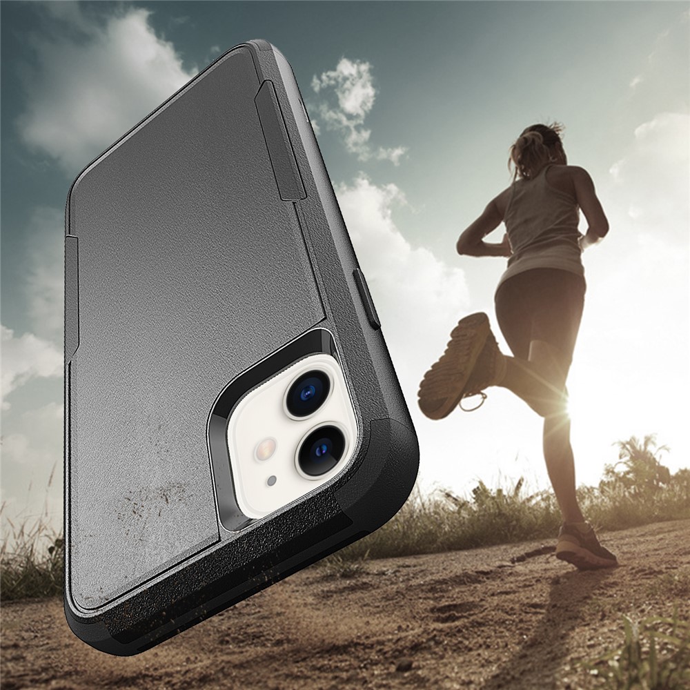 Shock-Absorbed TPU + PC Hybrid Phone Case for iPhone 11 6.1 inch - Black/Black-5