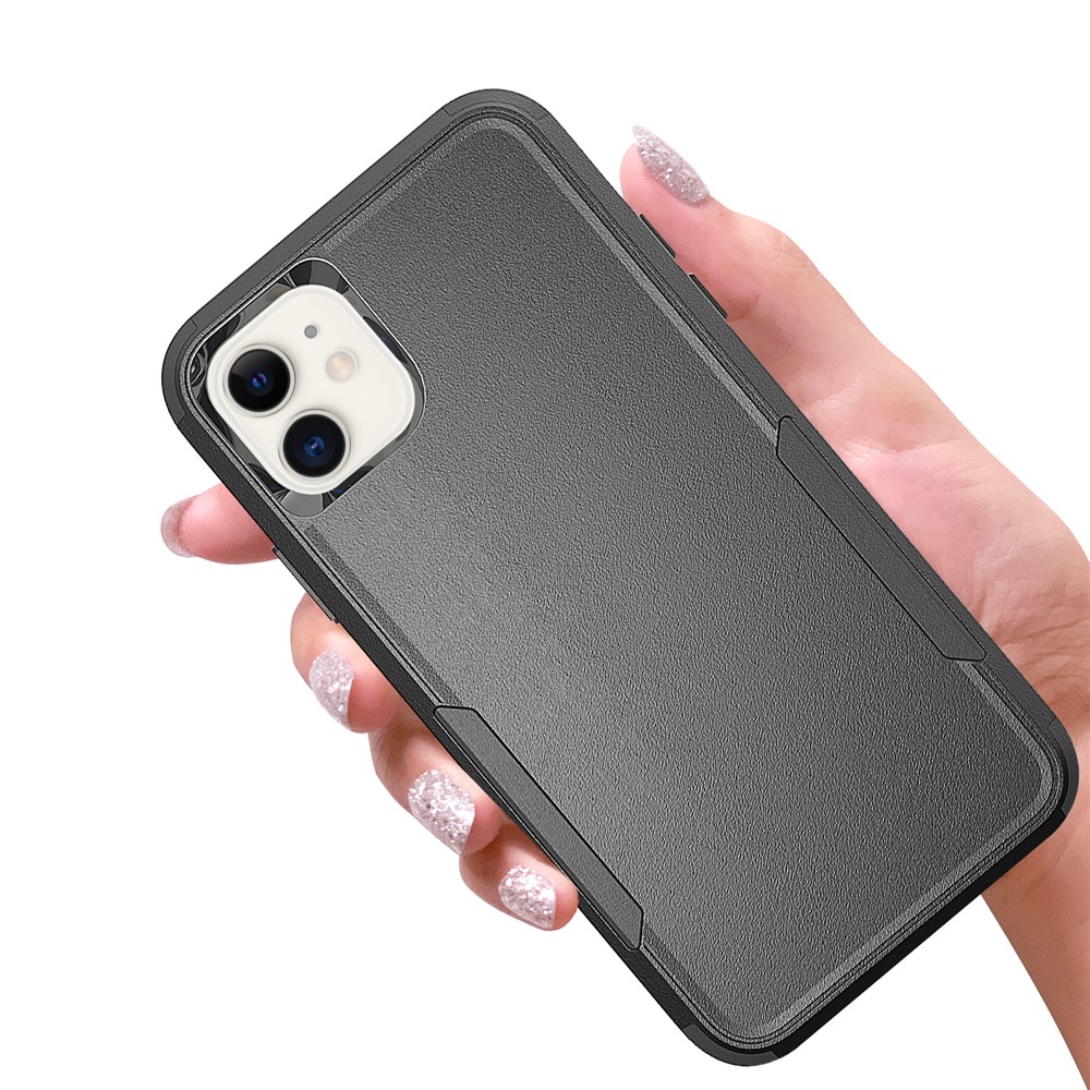 Shock-Absorbed TPU + PC Hybrid Phone Case for iPhone 11 6.1 inch - Black/Black-6