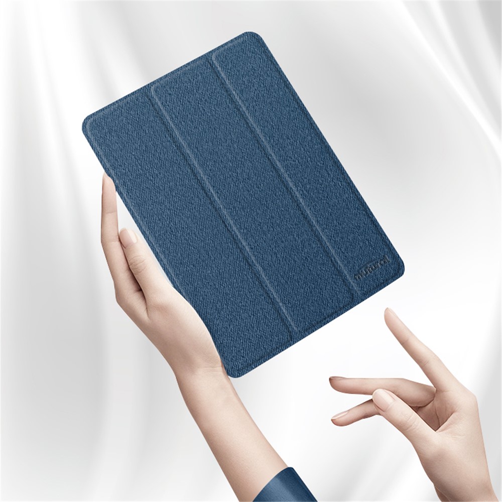 MUTURAL Cloth Texture Tablet Case Shell Kickstand with Pen Slot for iPad Pro 11-inch (2021) - Black-8