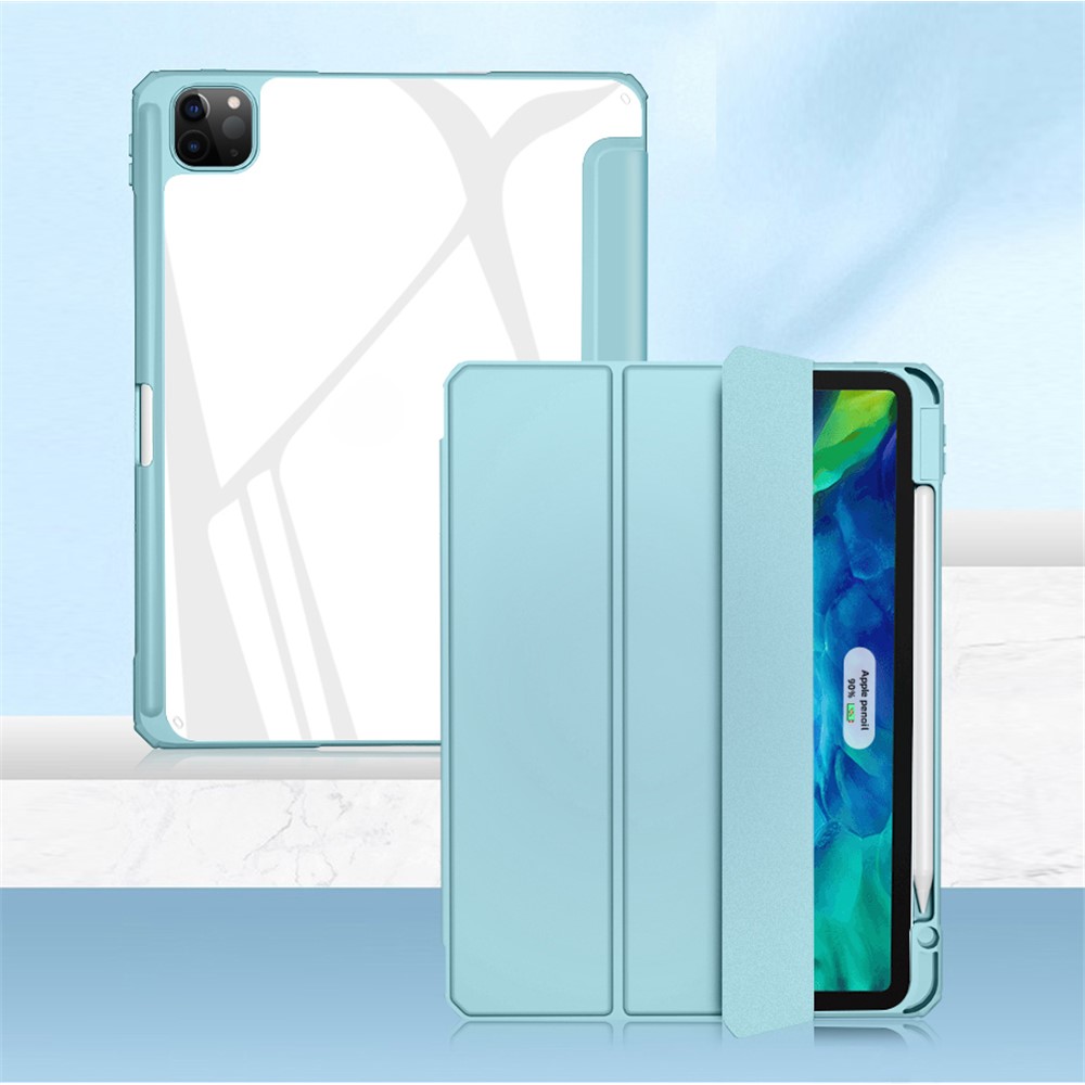 MUTURAL For iPad Pro 11 (2021)(2020)(2022) PC + TPU Tablet Case Auto Wake / Sleep Protective Cover with Pen Slot - Sky Blue