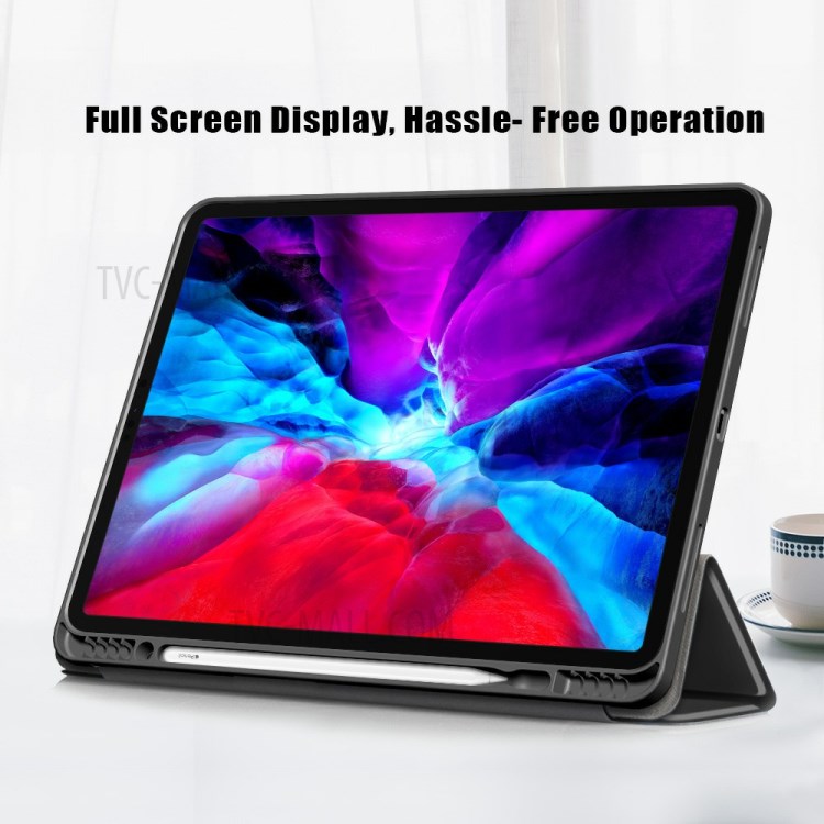 Tri-fold Auto Sleep/Wake Stand PU Leather Tablet Case with Pen Slot for iPad Air (2020) / Pro 11-inch (2018)/(2020)(2021) - Black-6