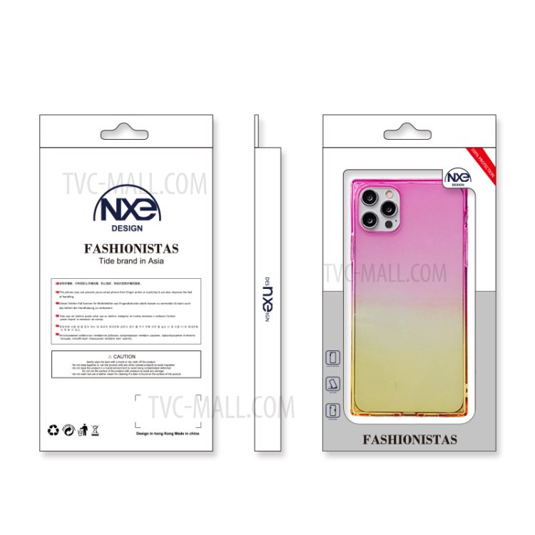 NXE Precise Cut-Out TPU Phone Protector Cover with Gradient Color Design for iPhone 12 Pro Max - Pink/Gold-5