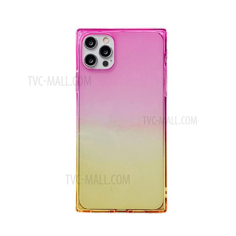 NXE Precise Cut-Out Gradient Color Design TPU Phone Protector Cover for iPhone 12/12 Pro - Pink/Gold-1