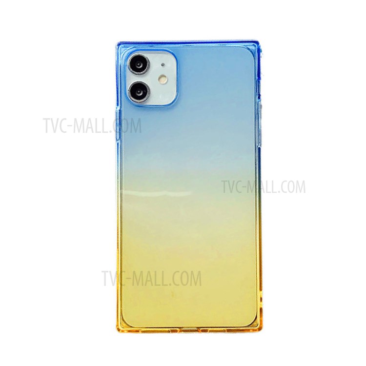 NXE Straight Edge Precise Cut-Out Gradient Color Design TPU Phone Protector Cover for iPhone 12 mini - Blue/Gold-1