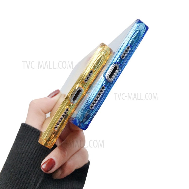 NXE Straight Edge Precise Cut-Out Gradient Color Design TPU Phone Protector Cover for iPhone 12 mini - Blue/Gold-3