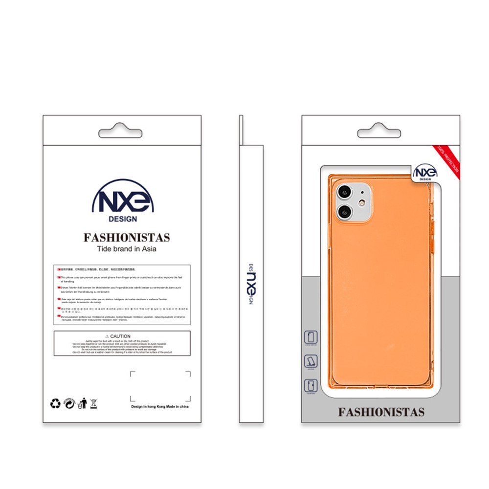 NXE Fluorescence Series Plain TPU Phone Case for iPhone 12 mini - Orange-5