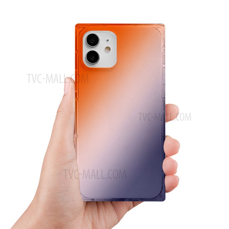 NXE For iPhone 11 6.1 inch Multi-Color Rainbow Design Precise Cut-Out TPU Phone Protector Cover - Red/Black-2