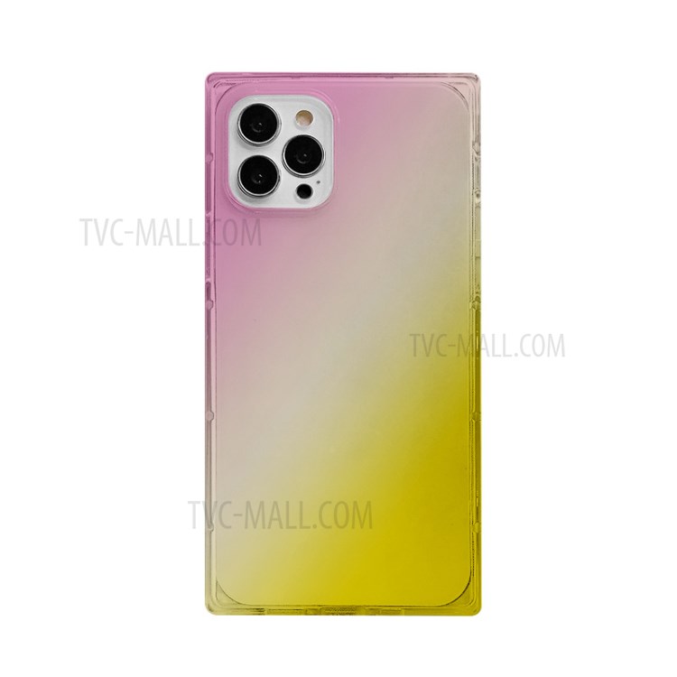 NXE For iPhone 12 Pro Max Precise Cut-Out Rainbow Design TPU Phone Protector Cover - Pink/Gold-1