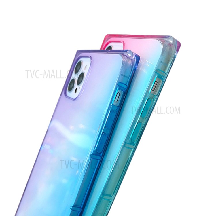NXE For iPhone 12 Pro Max Precise Cut-Out Rainbow Design TPU Phone Protector Cover - Pink/Gold-3