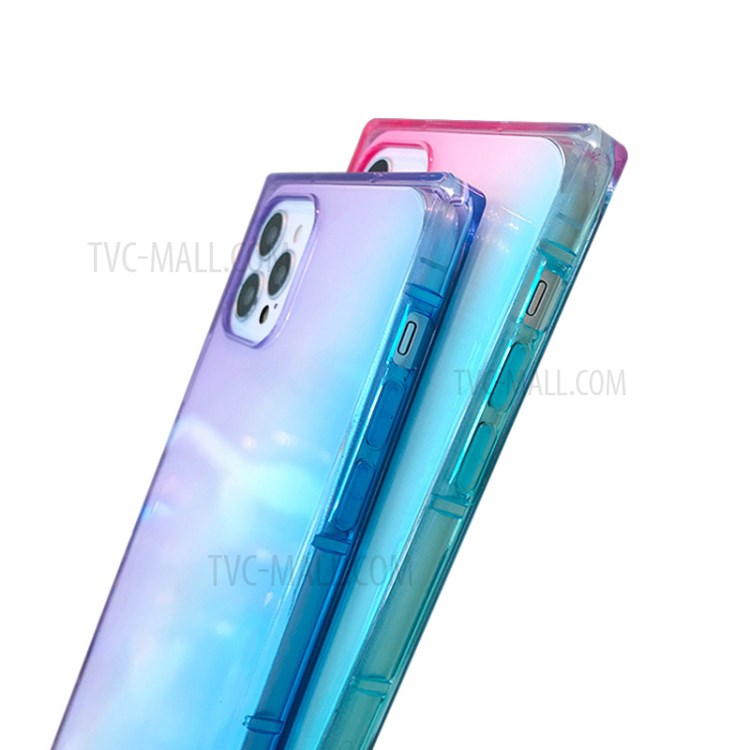 NXE For iPhone 12/12 Pro Rainbow Pattern Printing Design Precise Cut-Out TPU Phone Protector Cover - Pink/Gold-3