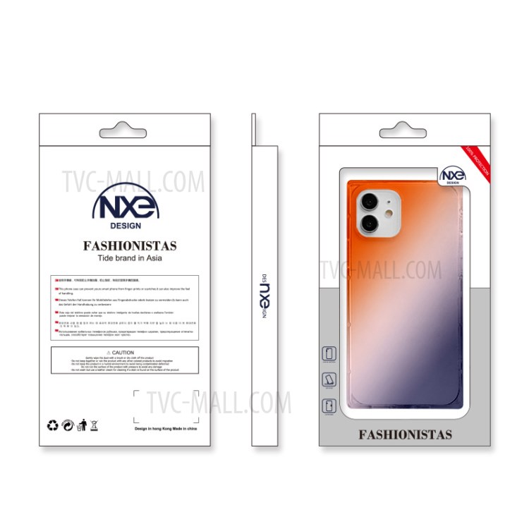 NXE Precise Cut-Out TPU Phone Protector Cover with Rainbow Pattern Printing Design for iPhone 12 mini - Red/Black-5