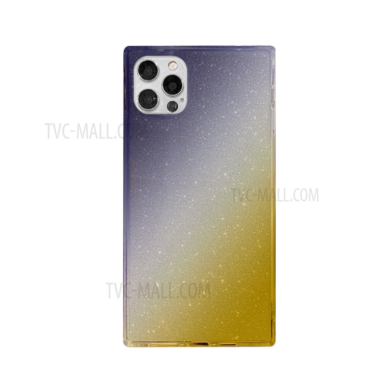 NXE Glittering Paper Design Precise Cut-Out Straight Edge TPU Phone Protector Cover for iPhone 12 Pro Max - Black/Gold-1
