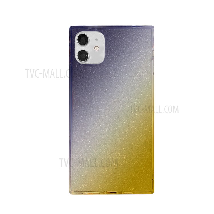 NXE Straight Edge Precise Cut-Out Glittering Paper Design TPU Phone Protector Cover for iPhone 12 mini - Black/Gold-1