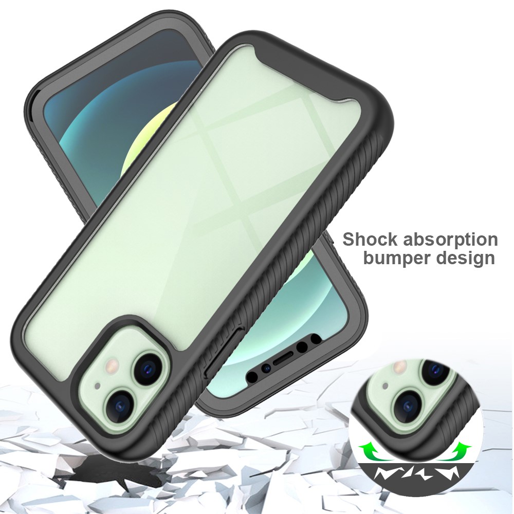 PC+TPU Full-Coverage Protection Case with PET Screen Protector for iPhone 12 mini - Purple-4