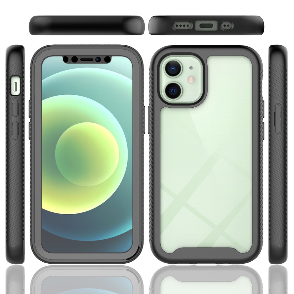 PC+TPU Full-Coverage Protection Case with PET Screen Protector for iPhone 12 mini - Purple-6