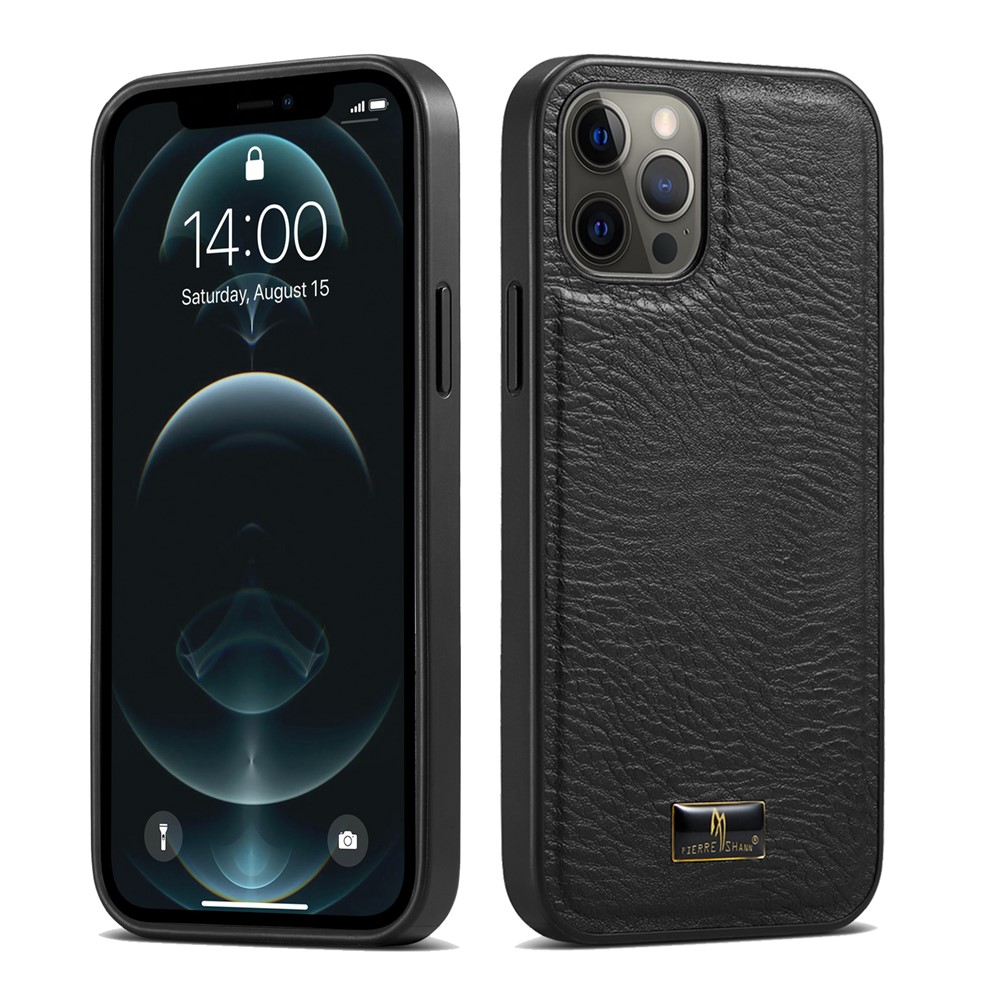 FIERRE SHANN Super Slim PU Leather + Plastic + TPU Phone Case Cover for iPhone 12/12Pro - Elephant Pattern-1