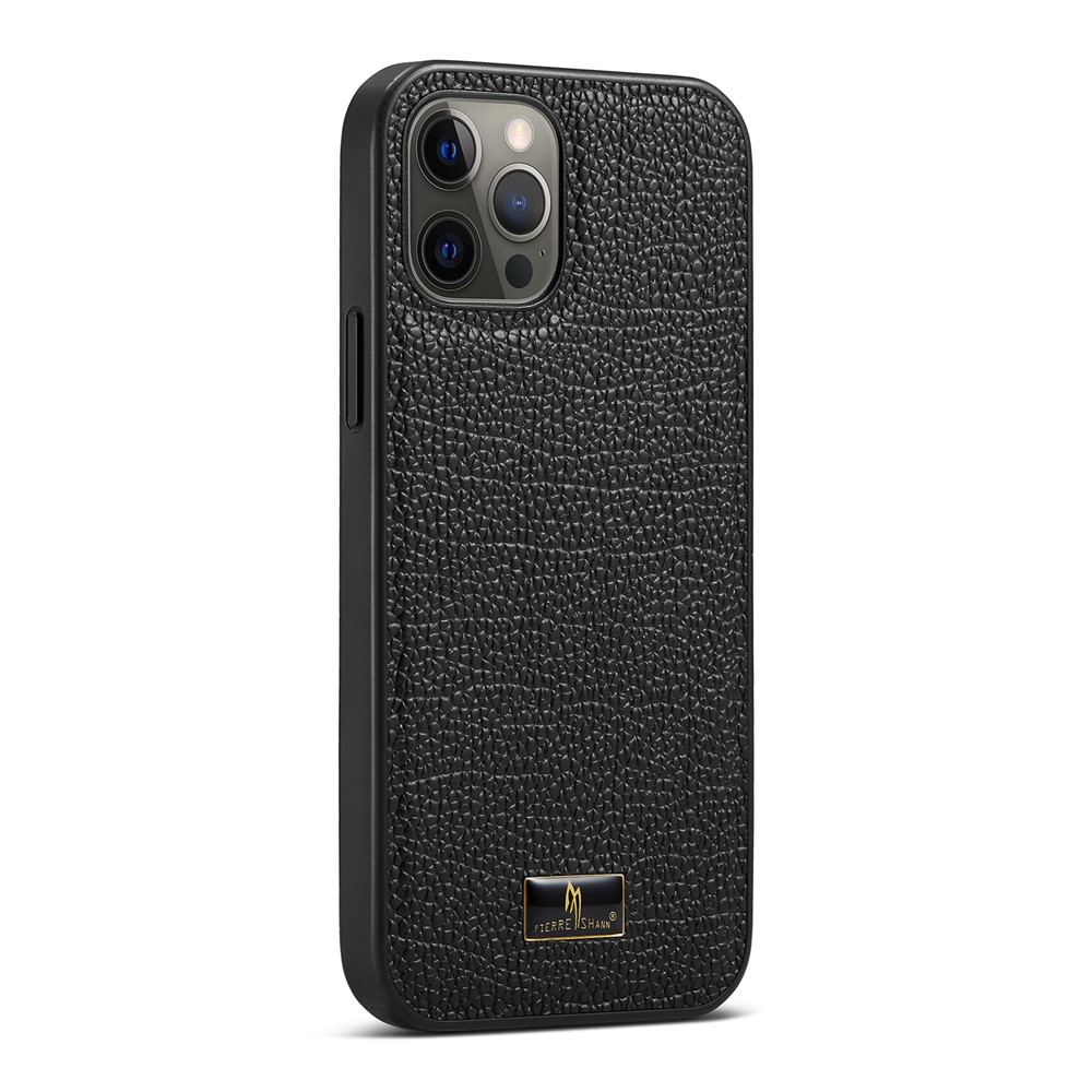 FIERRE SHANN Super Slim PU Leather + Plastic + TPU Phone Case Cover for iPhone 12/12Pro - Elephant Pattern-2