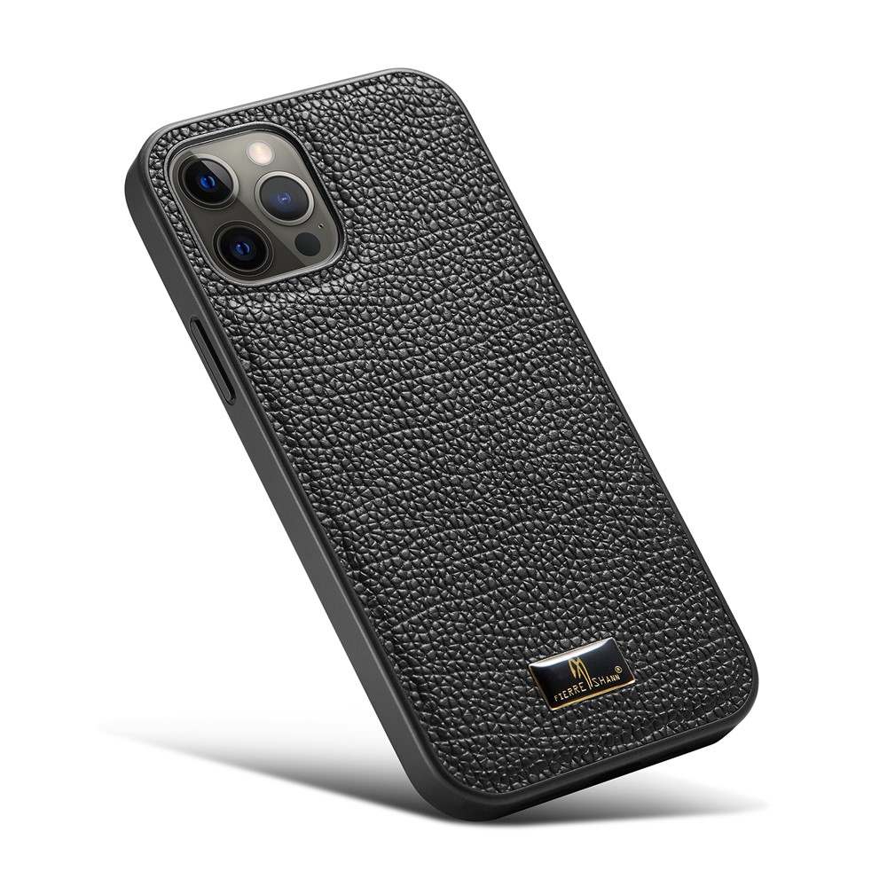 FIERRE SHANN Super Slim PU Leather + Plastic + TPU Phone Case Cover for iPhone 12/12Pro - Elephant Pattern-3
