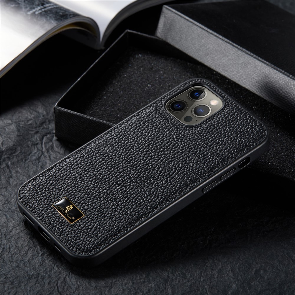 FIERRE SHANN Super Slim PU Leather + Plastic + TPU Phone Case Cover for iPhone 12/12Pro - Elephant Pattern-5