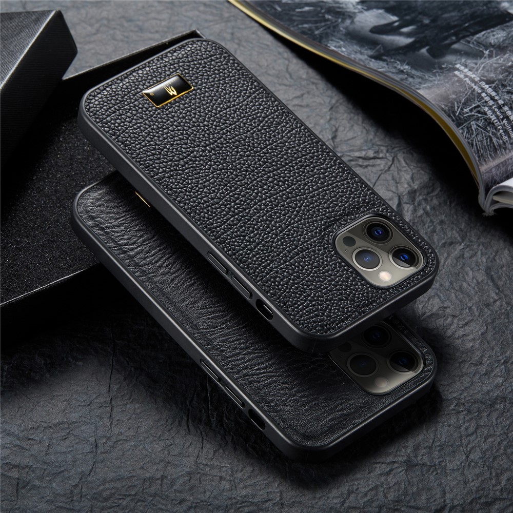 FIERRE SHANN Super Slim PU Leather + Plastic + TPU Phone Case Cover for iPhone 12/12Pro - Elephant Pattern-6