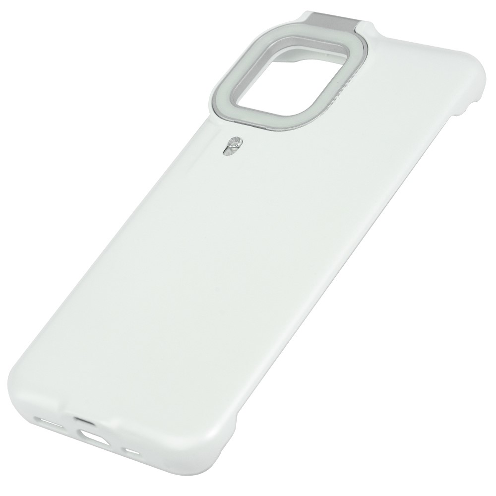 KINGXBAR Ring LED Light Series PC Phone Case Shell for iPhone 12/12Pro - White-5