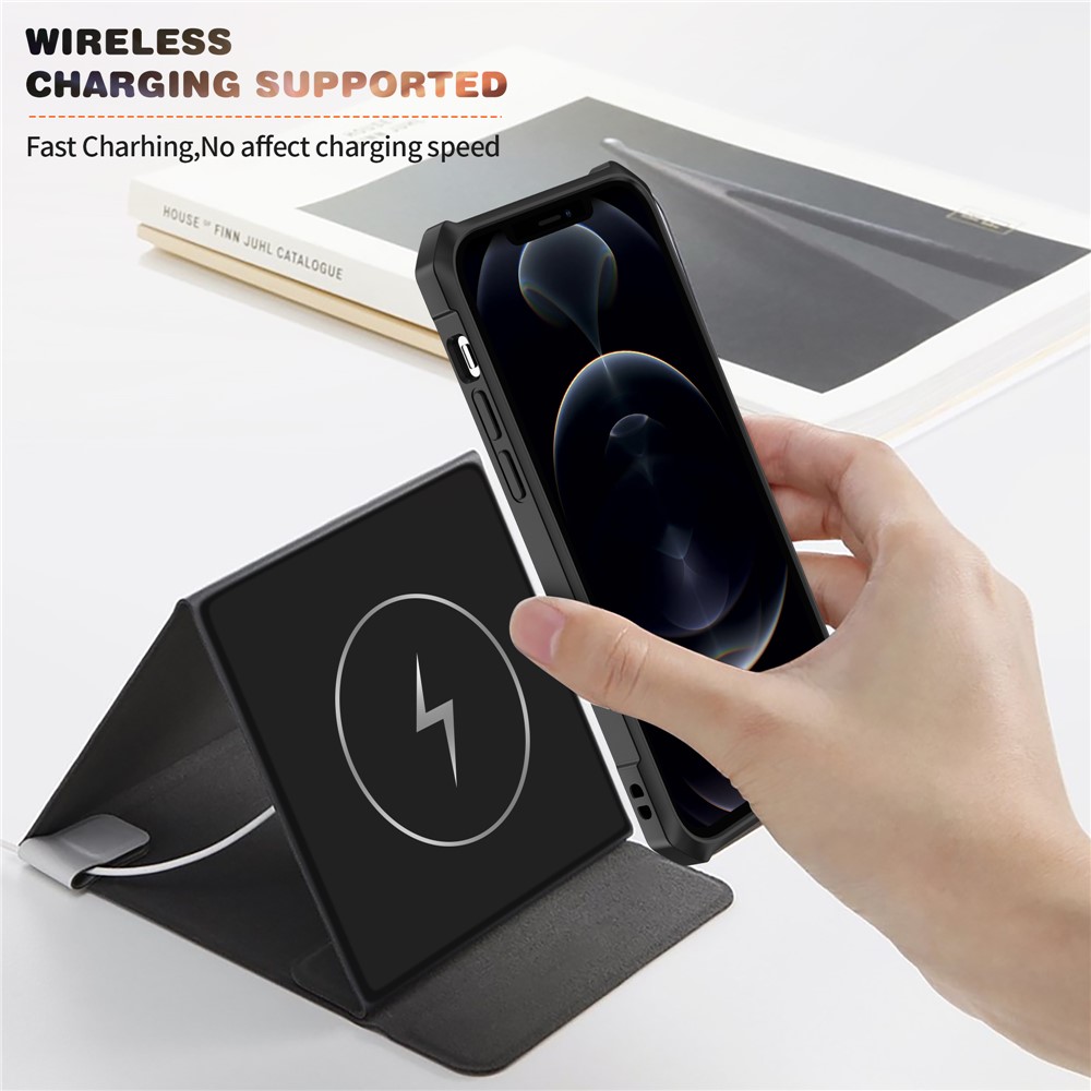 TPU + Clear Acrylic Hybrid Phone Case Protective Shell for iPhone 12 Pro Max - Black-6