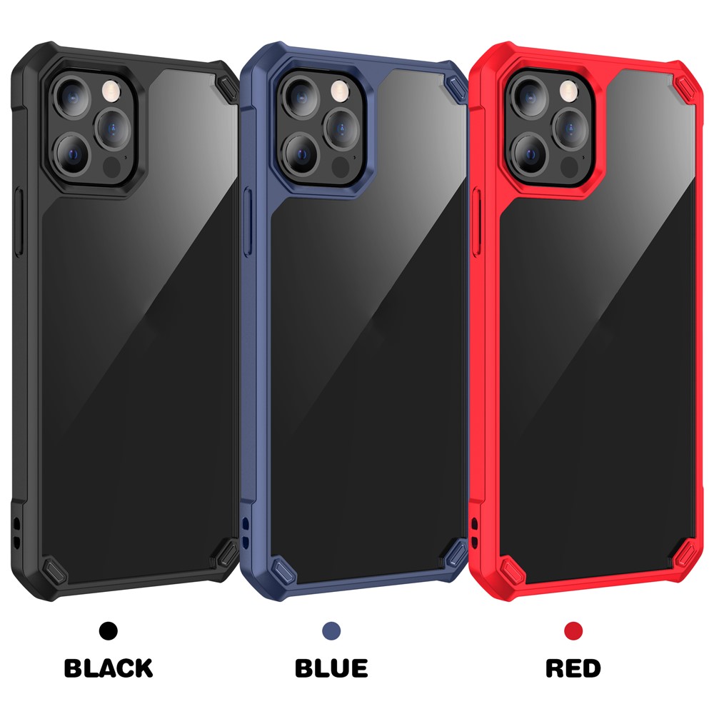 TPU + Clear Acrylic Hybrid Phone Case Protective Shell for iPhone 12 Pro Max - Black-8