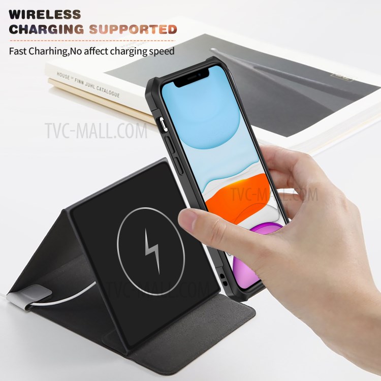 Shockproof Anti-slip TPU + Clear Acrylic Hybrid Phone Case Cover for iPhone 11 6.1 inch - Black-2