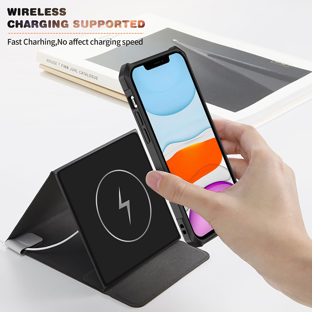Carbon Fiber TPU + Acrylic Shockproof Phone Protector Case for iPhone 11 6.1 inch - Red-4