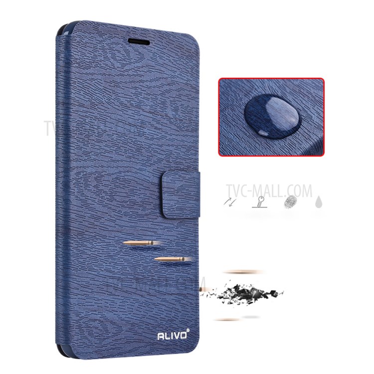 ALIVO Wood Texture Leather Mobile Phone Case Shell for iPhone 12 Mini - Black-3